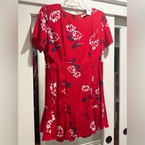 Socialite Red Floral Mini Dress NWT